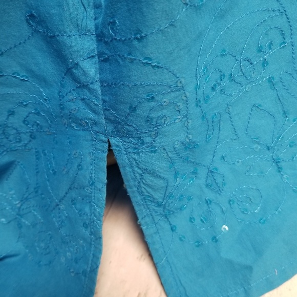 22/24 Teal Lane Bryant Sequined Embroidered Top - Picture 4 of 6